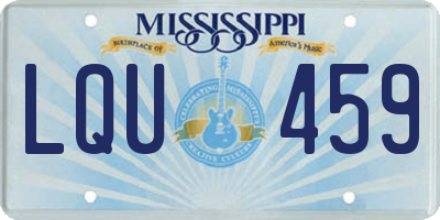 MS license plate LQU459
