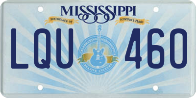 MS license plate LQU460