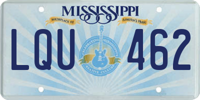 MS license plate LQU462