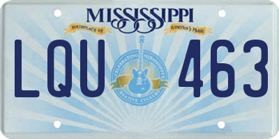 MS license plate LQU463