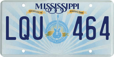 MS license plate LQU464