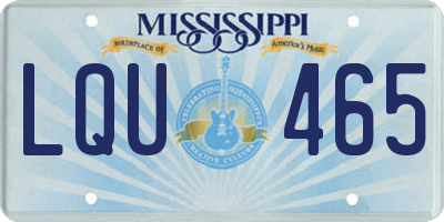 MS license plate LQU465