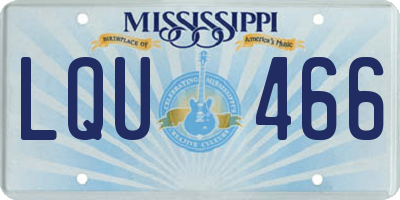 MS license plate LQU466