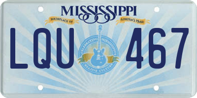 MS license plate LQU467