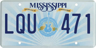 MS license plate LQU471