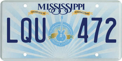 MS license plate LQU472