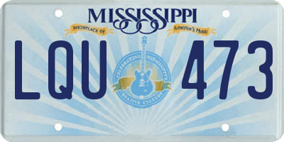 MS license plate LQU473