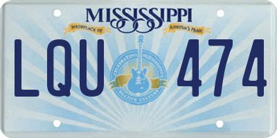 MS license plate LQU474