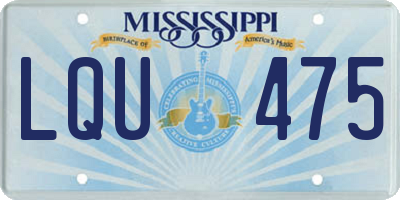 MS license plate LQU475