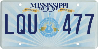 MS license plate LQU477