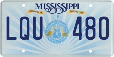 MS license plate LQU480