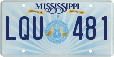 MS license plate LQU481