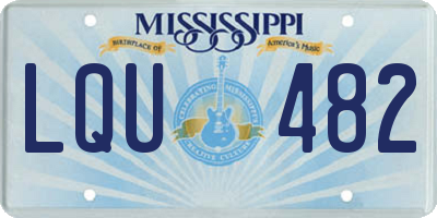 MS license plate LQU482