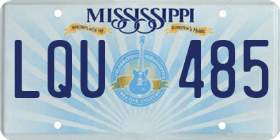 MS license plate LQU485