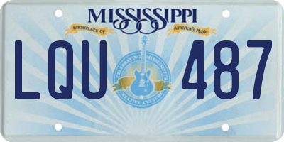 MS license plate LQU487