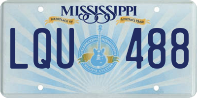 MS license plate LQU488