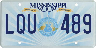 MS license plate LQU489