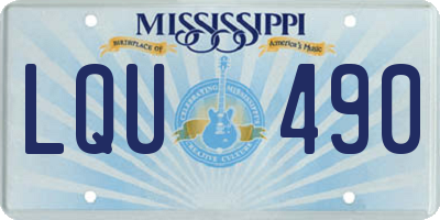 MS license plate LQU490