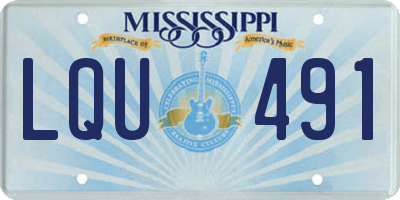 MS license plate LQU491