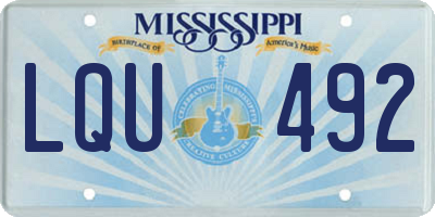 MS license plate LQU492