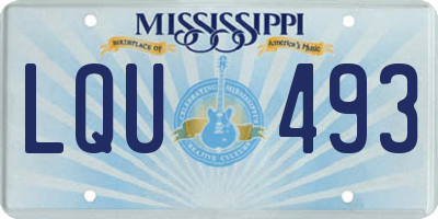 MS license plate LQU493