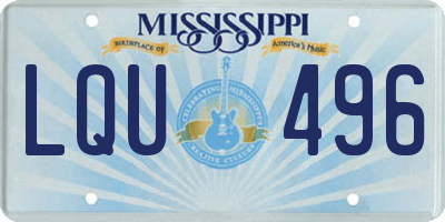 MS license plate LQU496