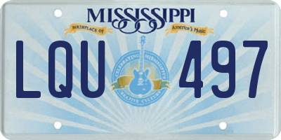 MS license plate LQU497