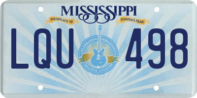 MS license plate LQU498