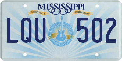 MS license plate LQU502