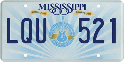 MS license plate LQU521