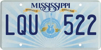 MS license plate LQU522