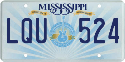 MS license plate LQU524