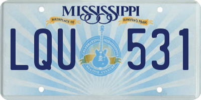 MS license plate LQU531