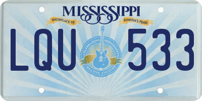 MS license plate LQU533