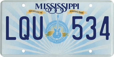 MS license plate LQU534