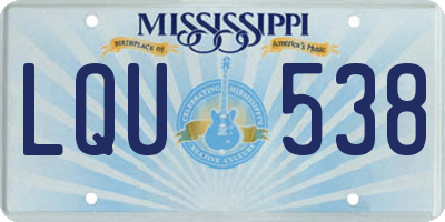 MS license plate LQU538