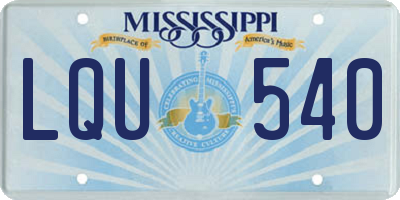 MS license plate LQU540