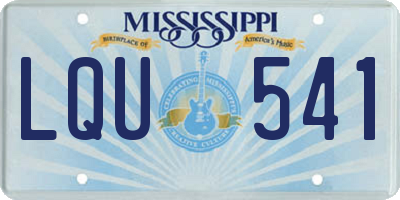 MS license plate LQU541