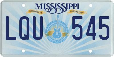MS license plate LQU545