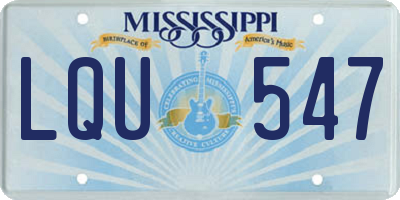 MS license plate LQU547