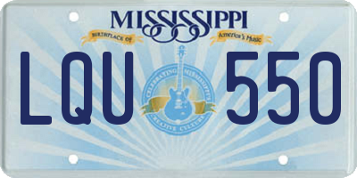 MS license plate LQU550