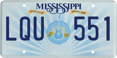MS license plate LQU551