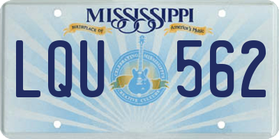 MS license plate LQU562