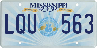 MS license plate LQU563