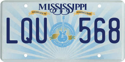 MS license plate LQU568
