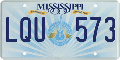 MS license plate LQU573