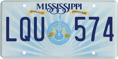 MS license plate LQU574