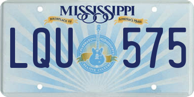 MS license plate LQU575