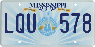 MS license plate LQU578