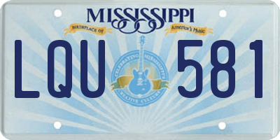 MS license plate LQU581